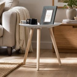 Charming White Side Table with Removable Legs