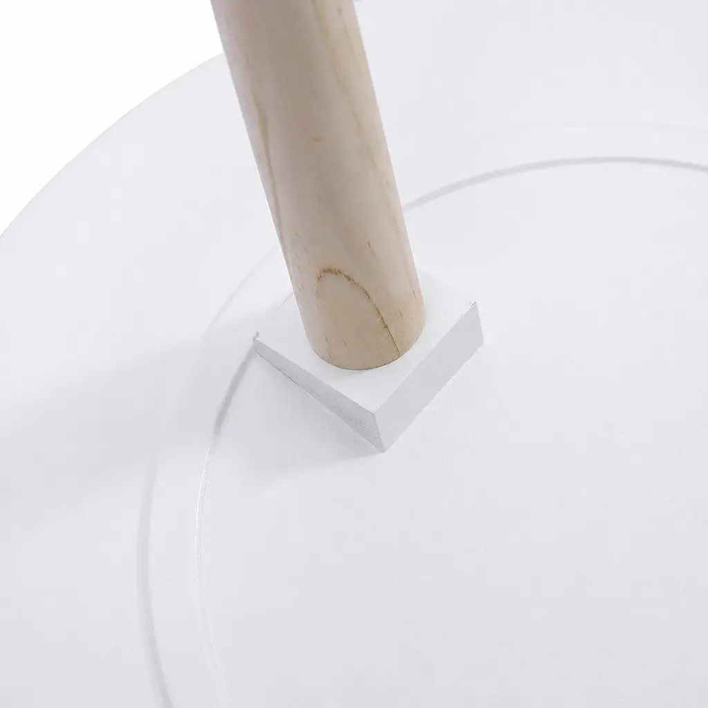 Side Table White Composite Wood Removable Legs Solid Wood 49cm x 48cm