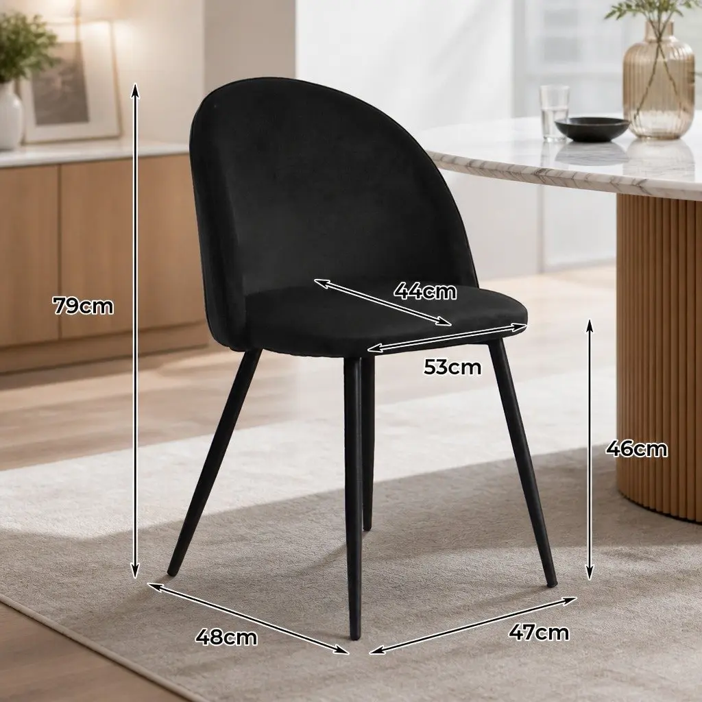 Set of 4 Upholstered Dining Chairs for Kitchen & Cafe