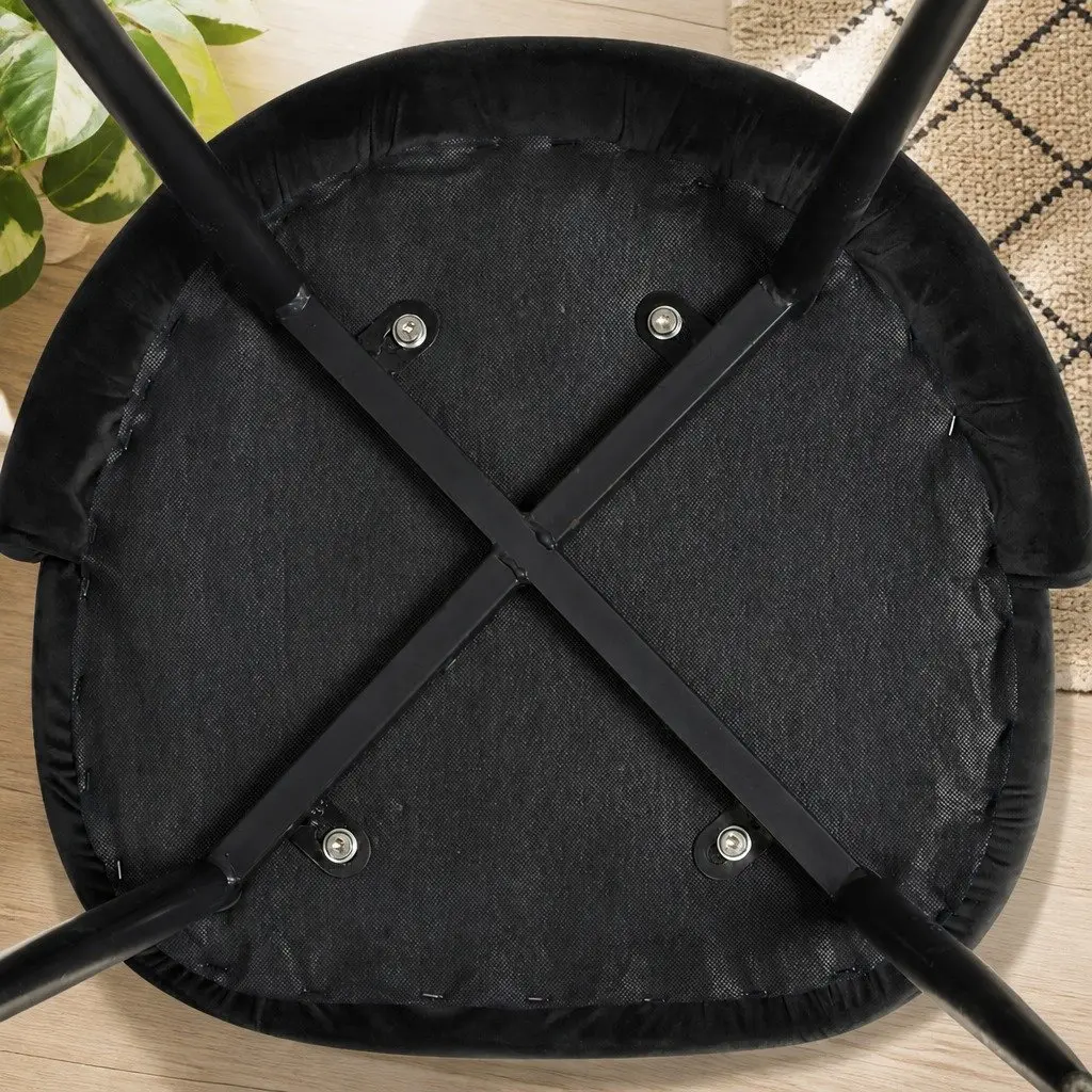 Set of 4 Upholstered Dining Chairs for Kitchen & Cafe