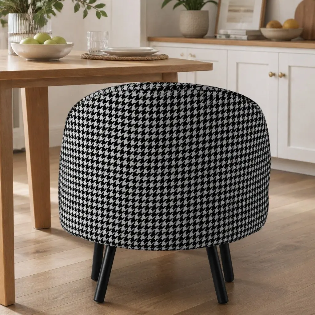 Dining Chairs Set of 8 Kitchen Cafe Seating Houndstooth Pattern Upholstered Seat
