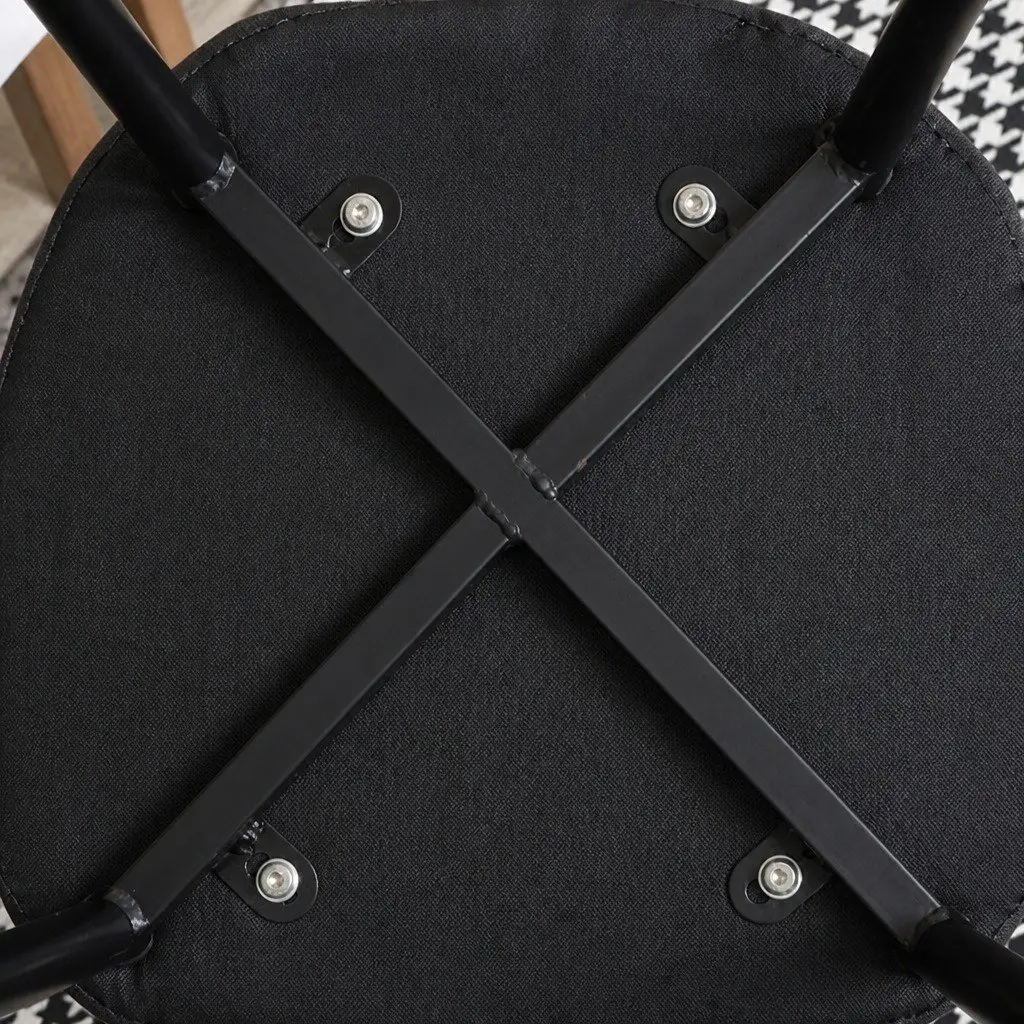 Dining Chairs Set of 8 Kitchen Cafe Seating Houndstooth Pattern Upholstered Seat