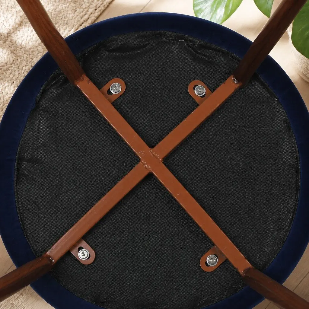 Set of 4 Navy Velvet French Provincial Dining Chairs