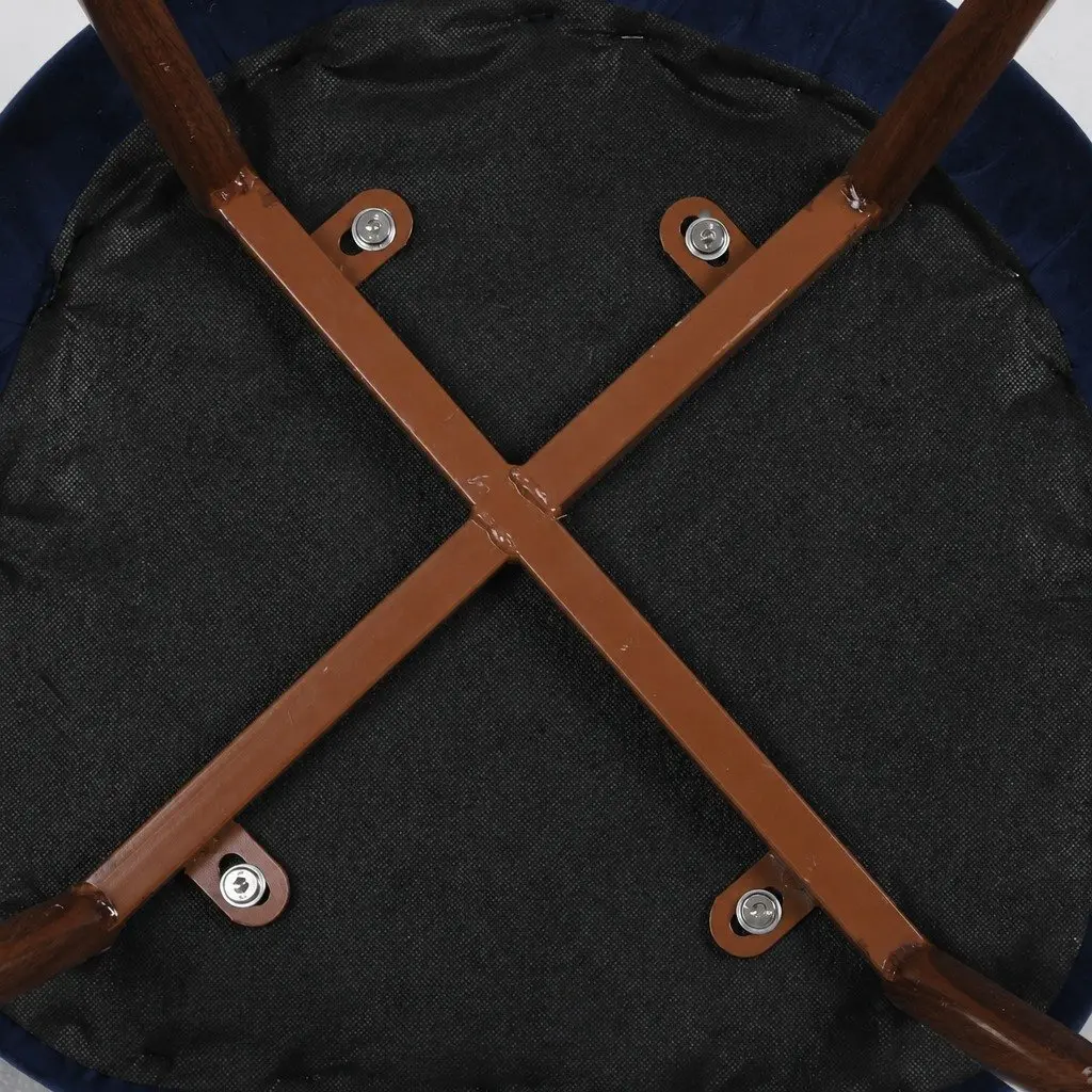 Set of 2 Velvet Dining Chairs in French Navy