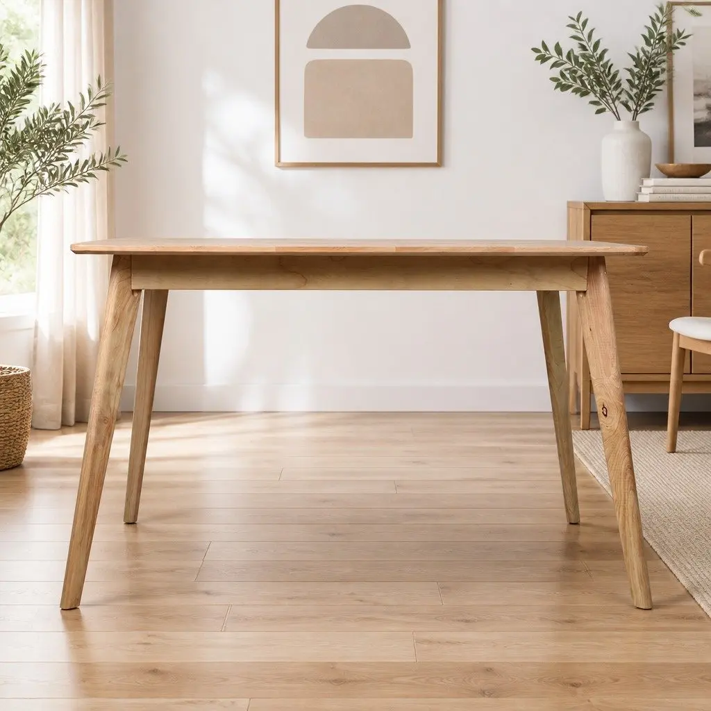 Dining Table Solid Wood Frame Industrial Style Family Kitchen Furniture