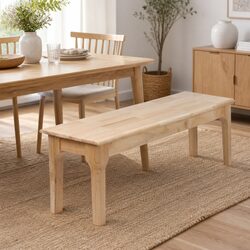 Dining Bench Chair Seat Oak Modern Design Kitchen Furniture Wooden Seating