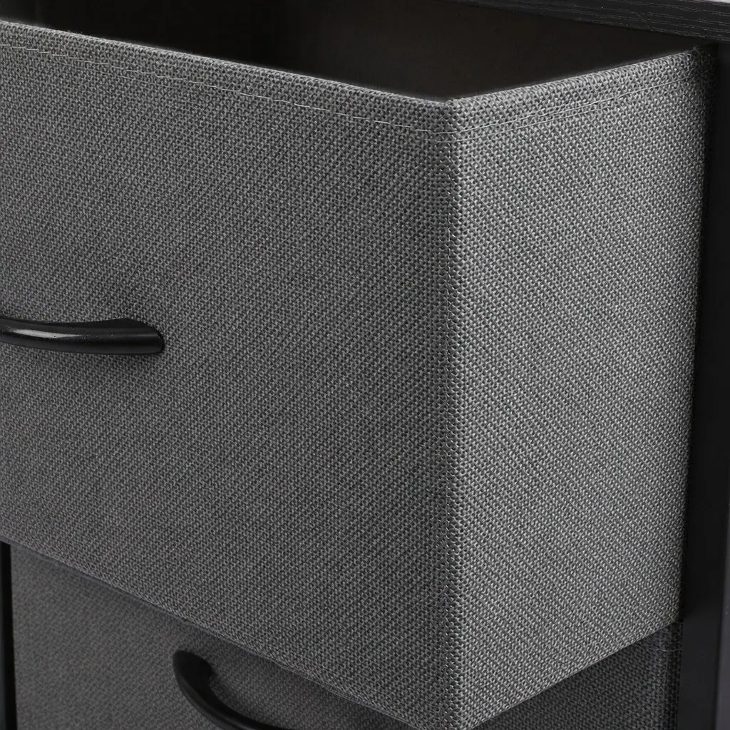 Chest of Drawers Storage Cabinet Dark Grey MDF Steel 5 Drawer 100cm H x 30cm W x 55cm D