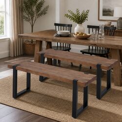 Industrial Design Wooden Dining Benches 115cm