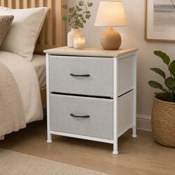 Bedside Chest of 2 Drawers Storage Cabinet Organizer Unit Bedroom Furniture
