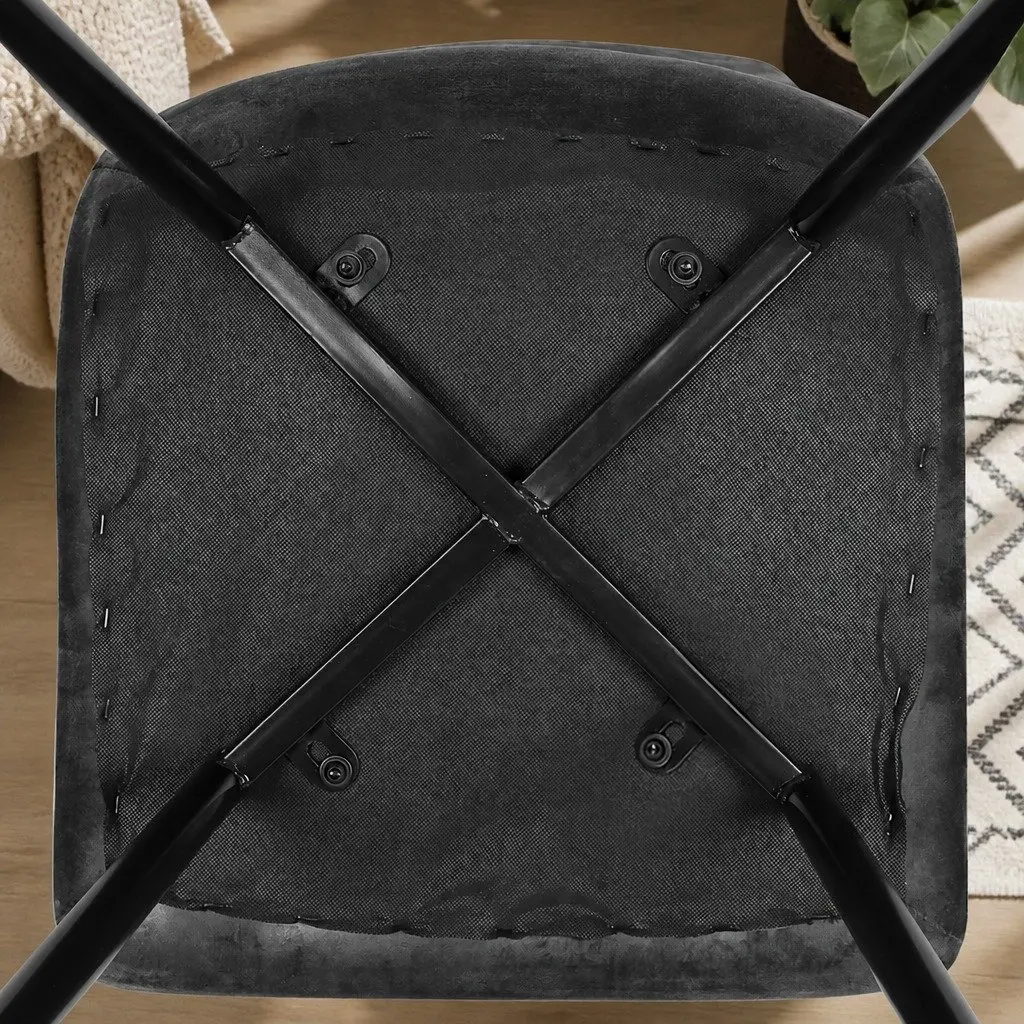 Dining Chairs Set of 8 Kitchen Grey Velvet Soft Plush High Back Seating