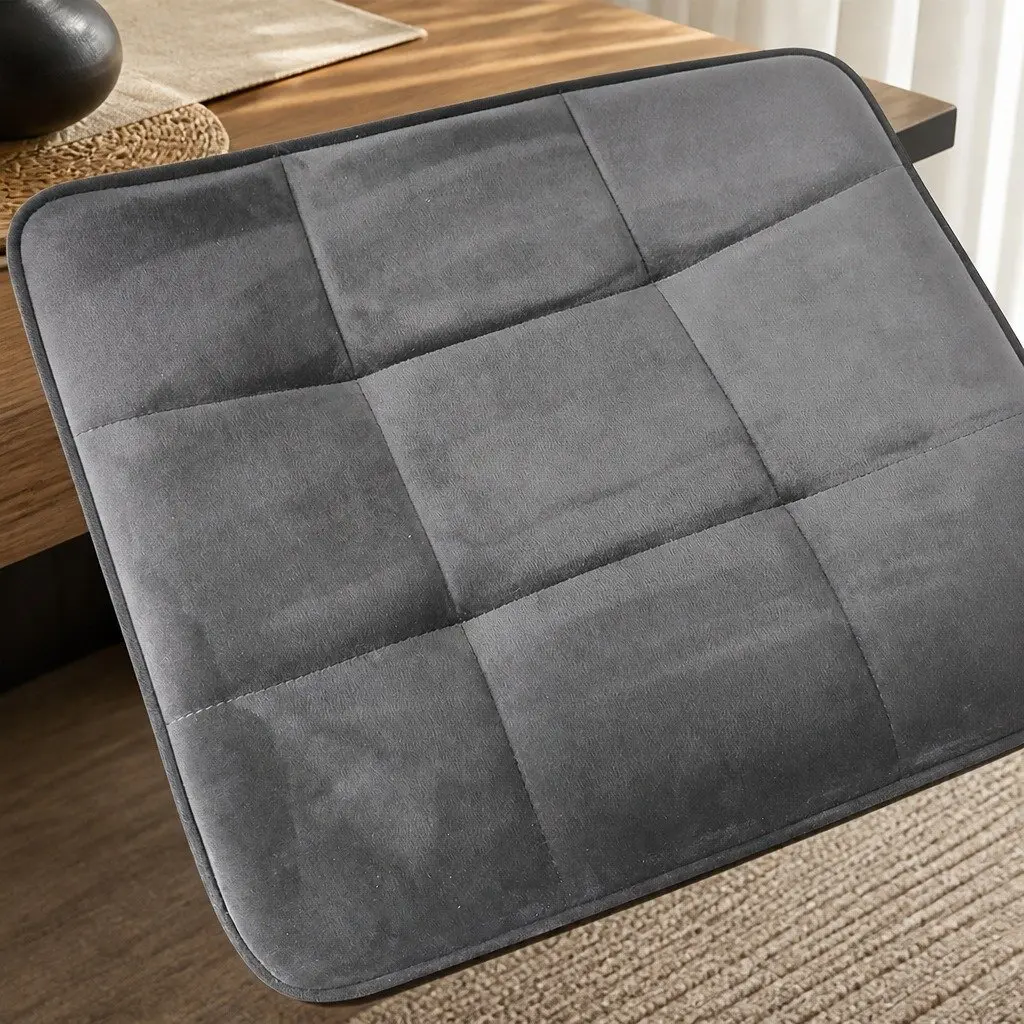 Dining Chairs Set of 8 Kitchen Grey Velvet Soft Plush High Back Seating