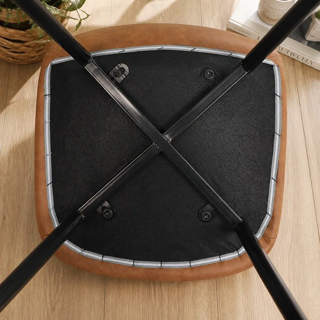 Dining Chairs Set of 8 Eames Style Padded Seat Backrest PU Leather or Velvet Upholstery Steel Frame