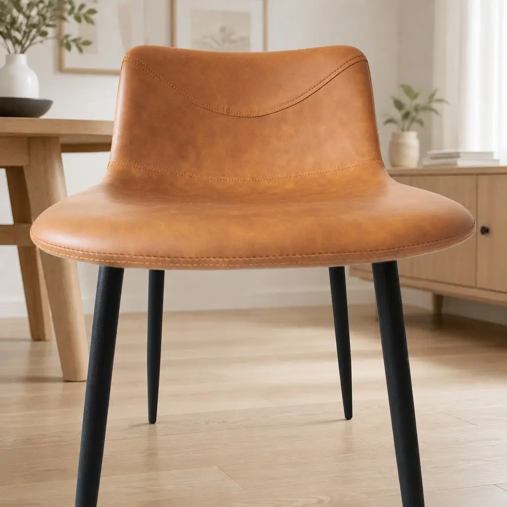Dining Chairs Set of 8 Eames Style Padded Seat Backrest PU Leather or Velvet Upholstery Steel Frame