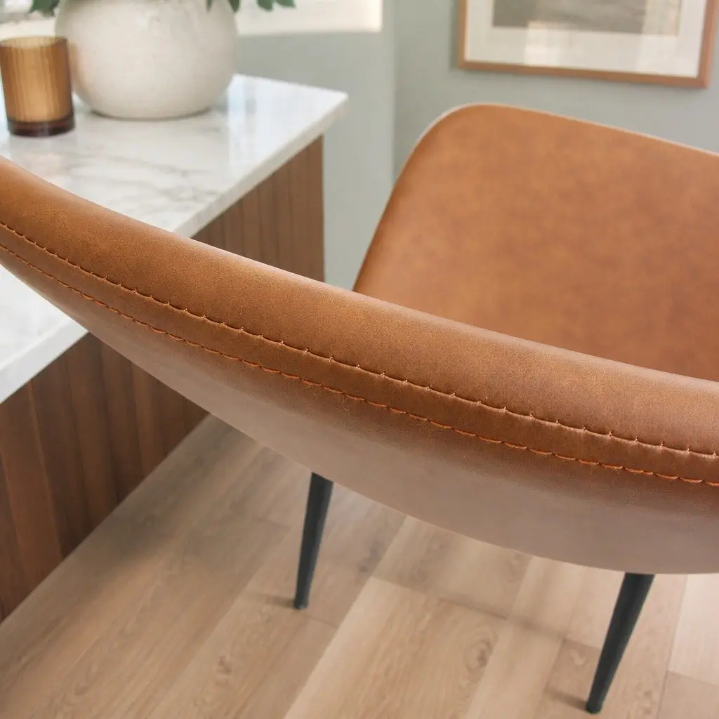 Dining Chairs Set of 8 Eames Style Padded Seat Backrest PU Leather or Velvet Upholstery Steel Frame