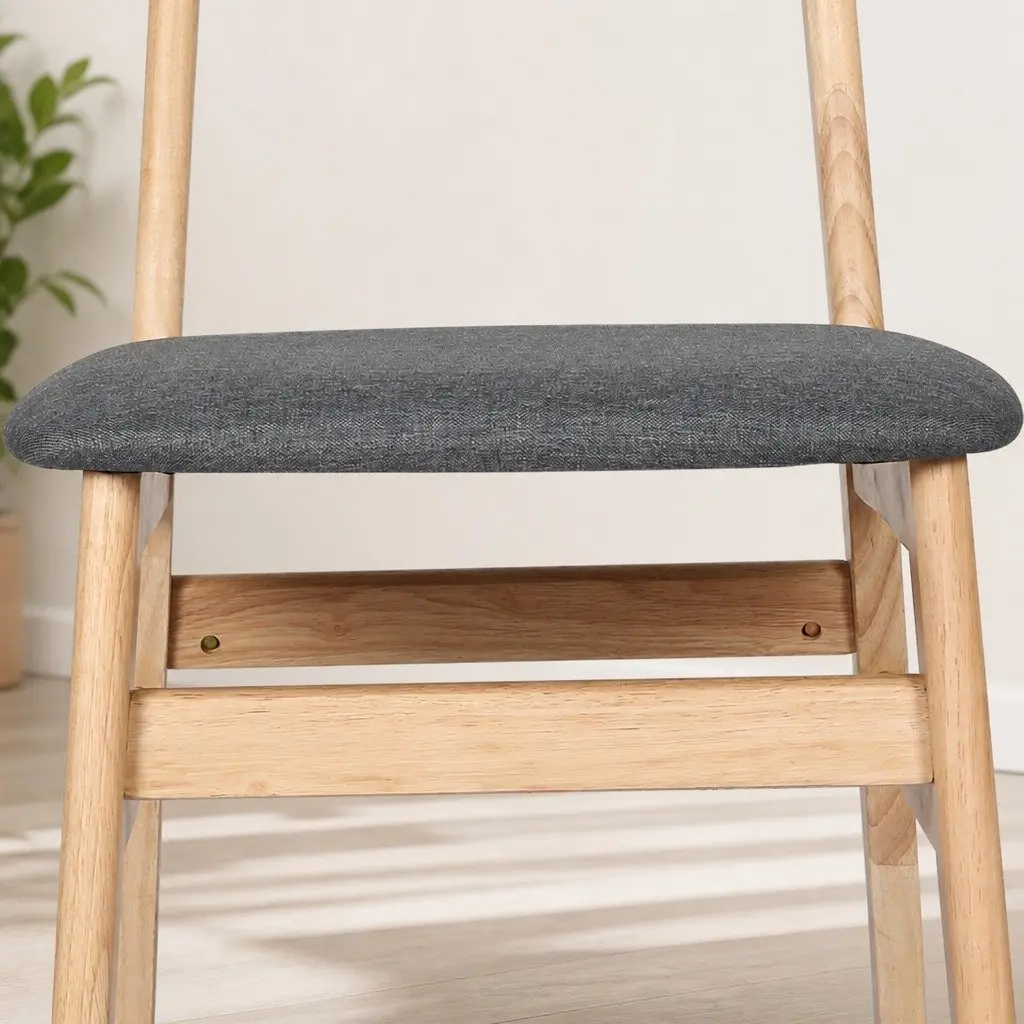 Set of 4 Dining Chairs with Natural Wood Frame