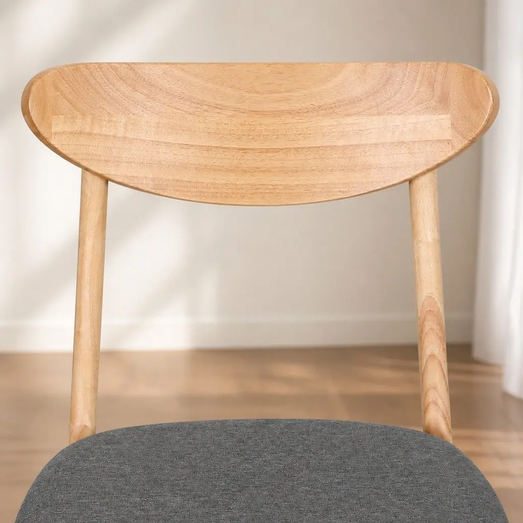 Set of 4 Dining Chairs with Natural Wood Frame