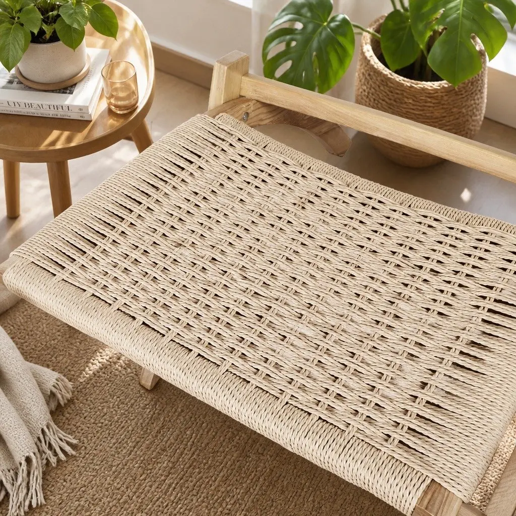 Folding Accent Chair Natural Ash Wood Set of 6 Recliner Dining Lounge Seat