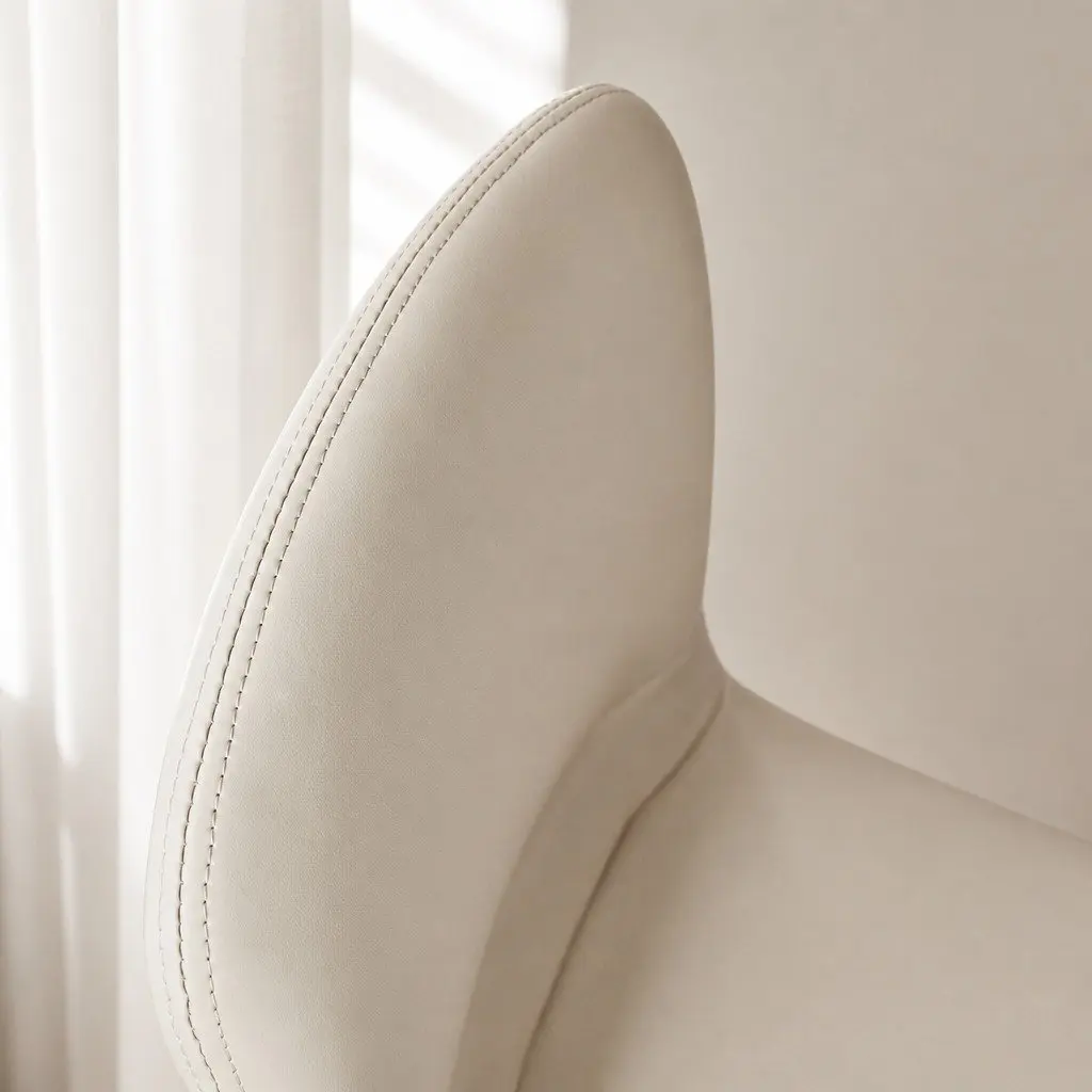 Beige Stackable Dining Chairs Set of 4 with Steel Frame