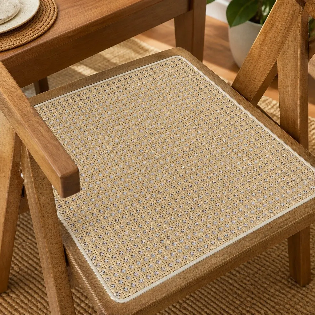 Dining Chair Set of 4 Solid Wood Rattan Seat Kitchen Restaurant Furniture