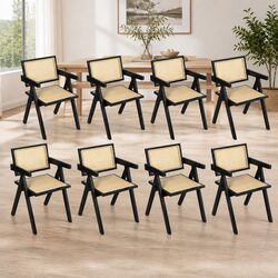 Reliable Black Wicker Armchair Set of 8 for Everyday Use