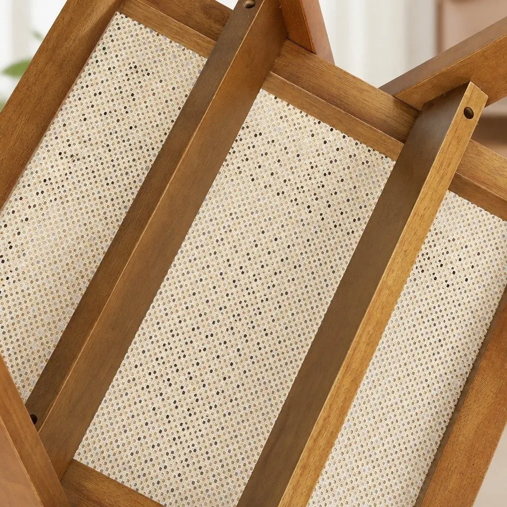 Dining Chair with Solid Frame and Rattan Seat