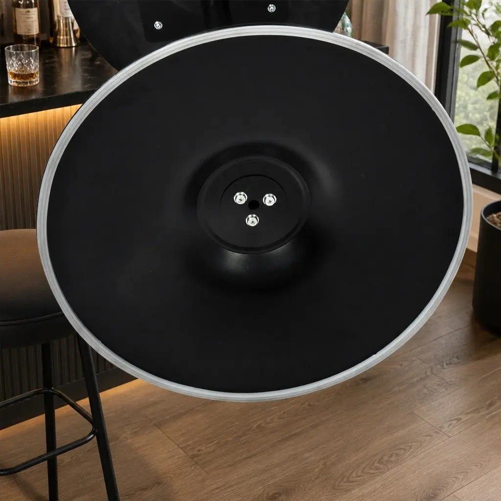Round Bar Table High Top Pub Tables Gloss Marble Black Pack of 2