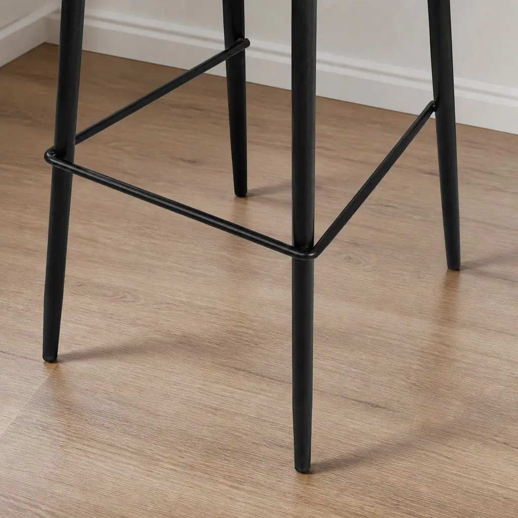 Set of 2 Brown Leathaire Bar Stools for Counter Height