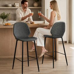 Comfortable Grey Bar Stools for Kitchen and Dining