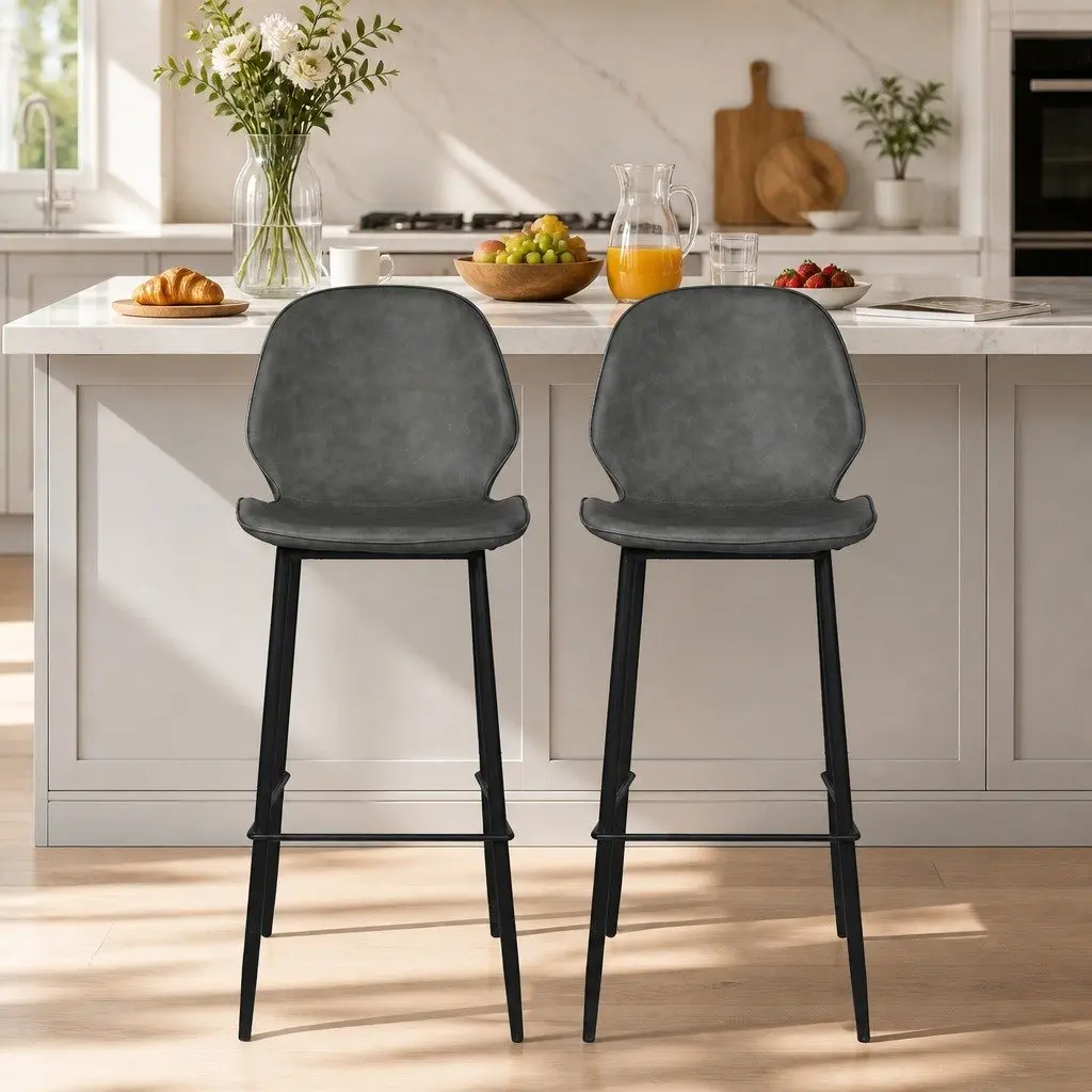 Grey Bar Stools for Kitchen and Dining