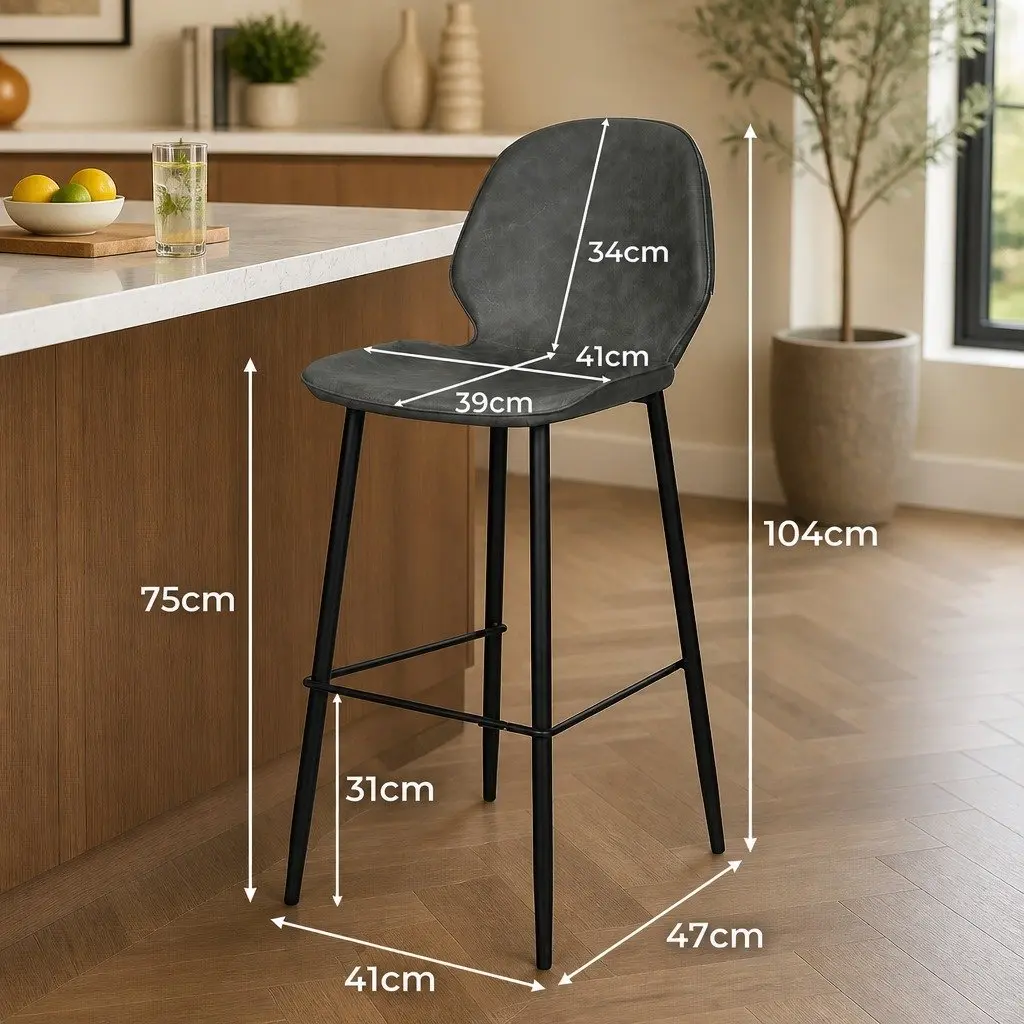 Grey Bar Stools for Kitchen and Dining