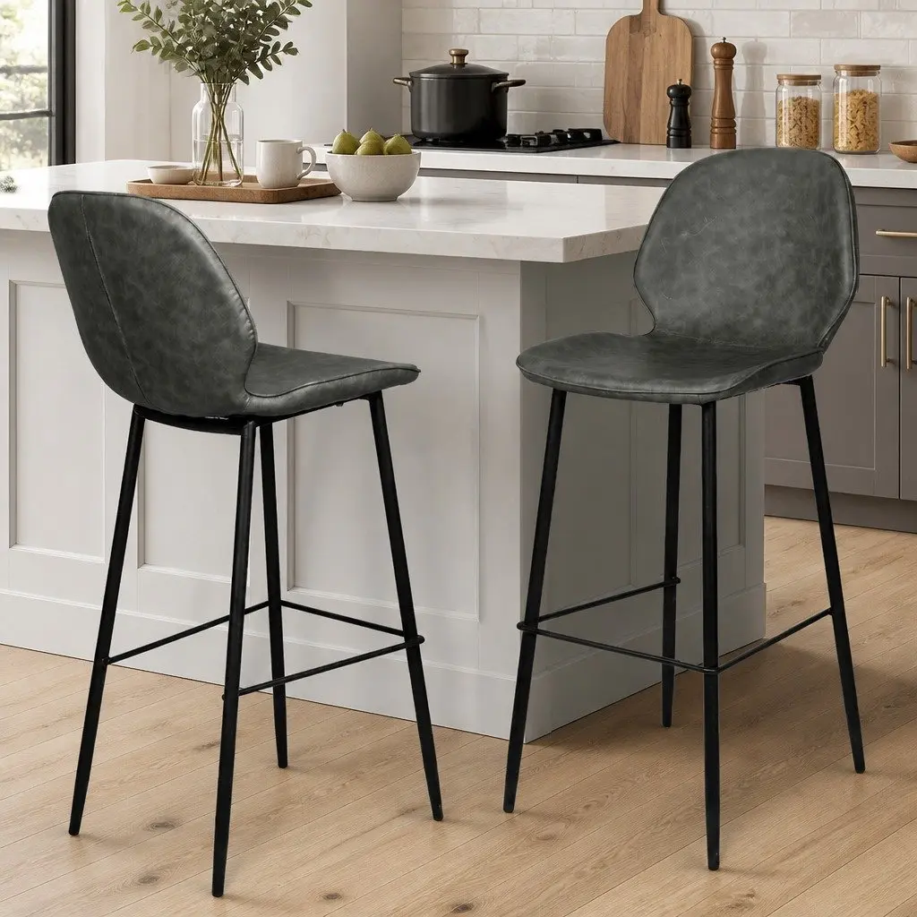 Grey Bar Stools for Kitchen and Dining