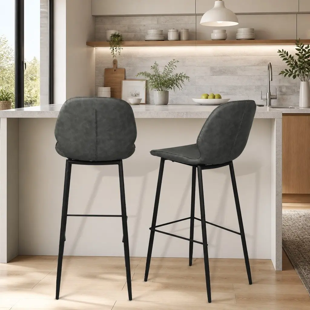 Grey Bar Stools for Kitchen and Dining