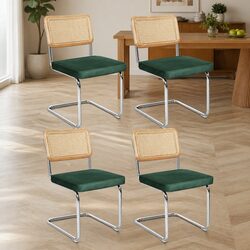 Set of 4 Comfortable Rattan Dining Chairs