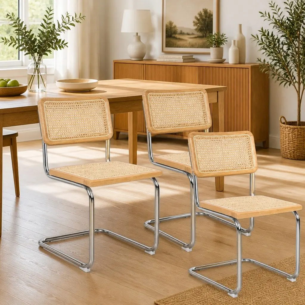 Dining Chairs Set of 4 with Woven Rattan