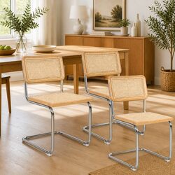 Durable Dining Chairs Set of 4 with Woven Rattan