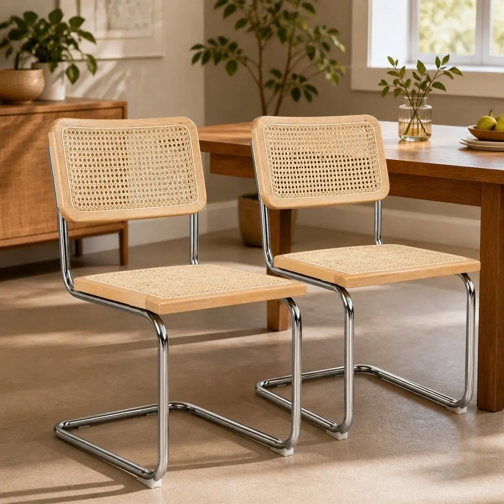 Dining Chairs Set of 4 with Woven Rattan