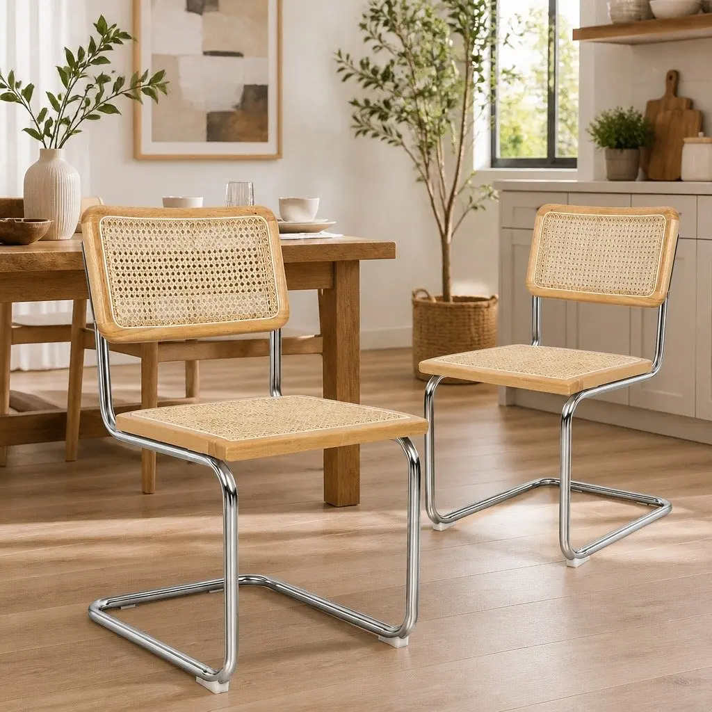 Dining Chairs Set of 4 with Woven Rattan