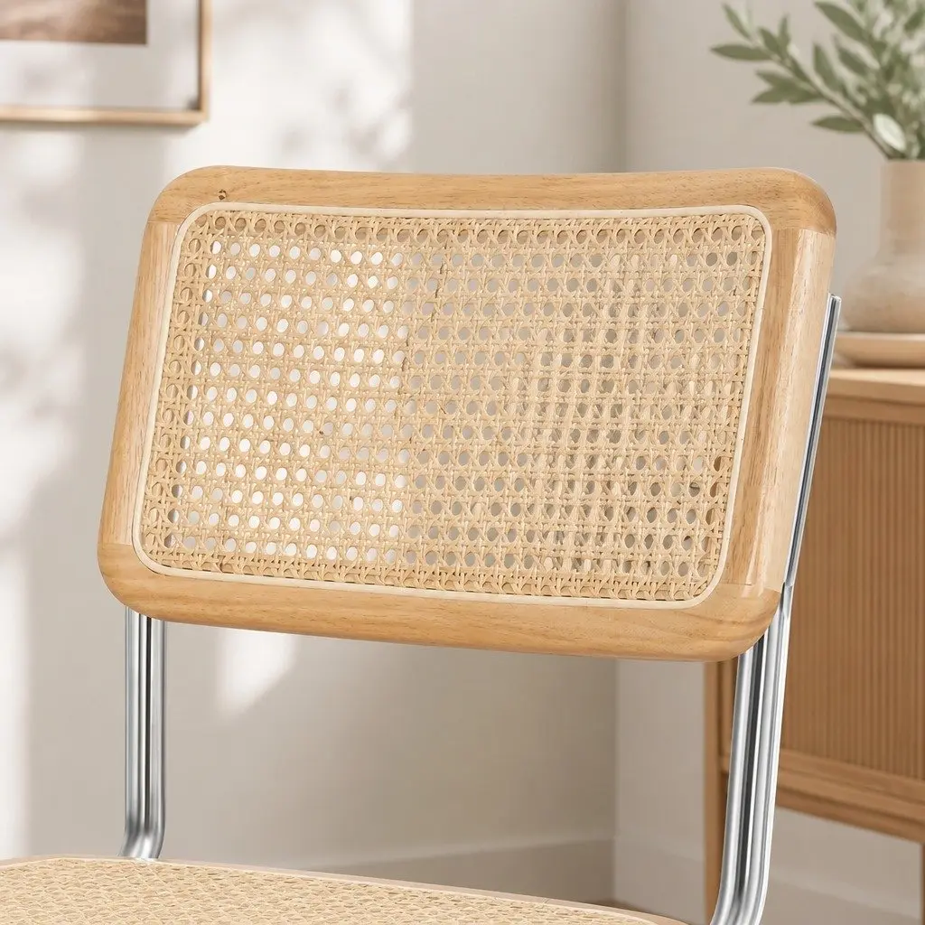 Dining Chairs Set of 2 with Rattan Finish