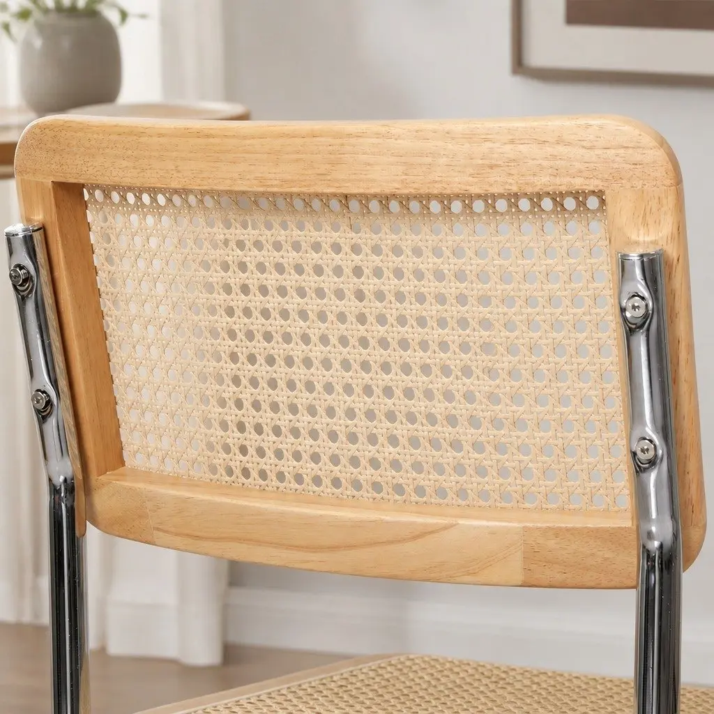 Dining Chairs Set of 2 with Rattan Finish