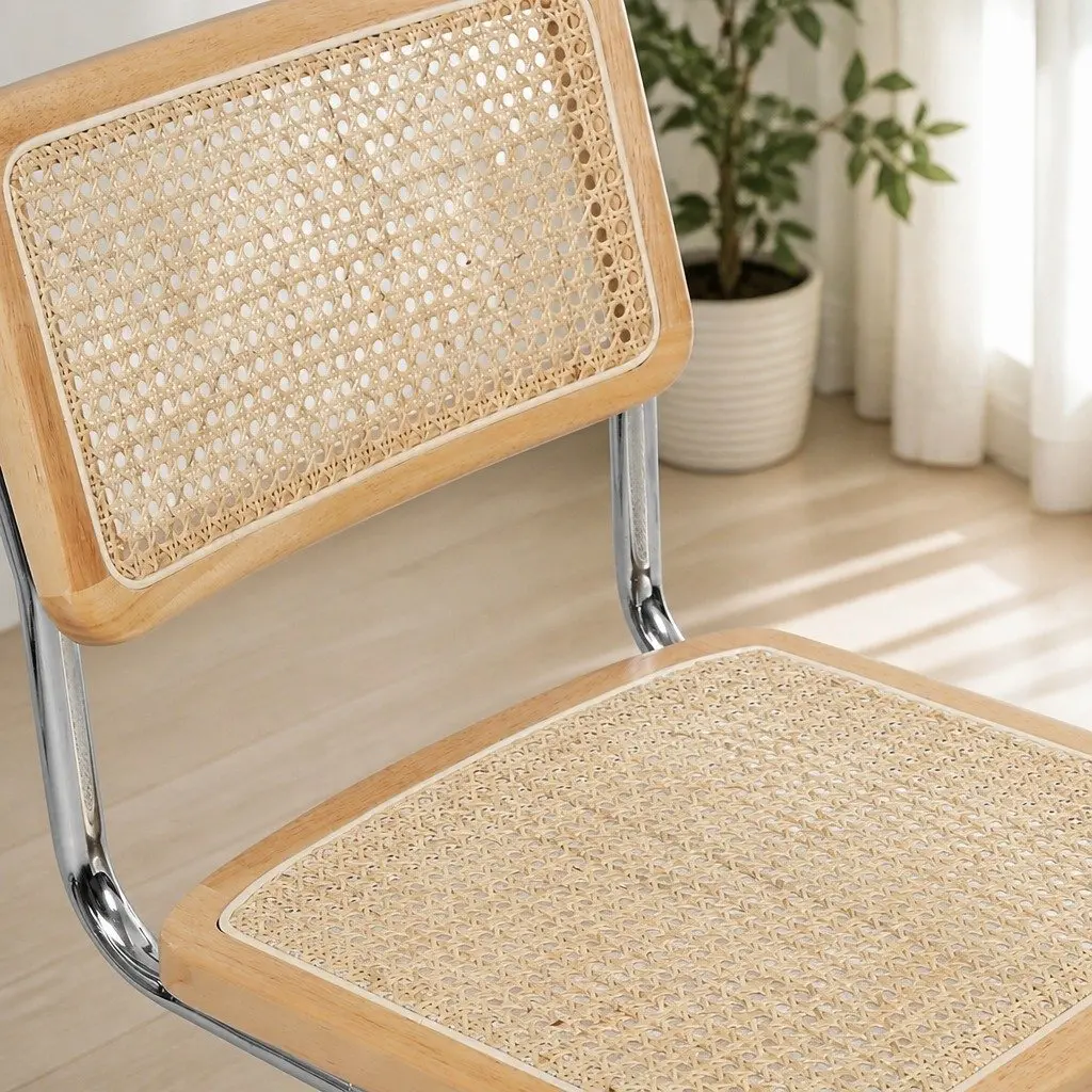 Dining Chairs Set of 2 with Rattan Finish