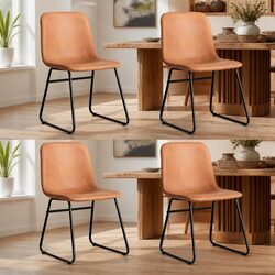 Set of 4 Stylish Dining Chairs with Padded Seats