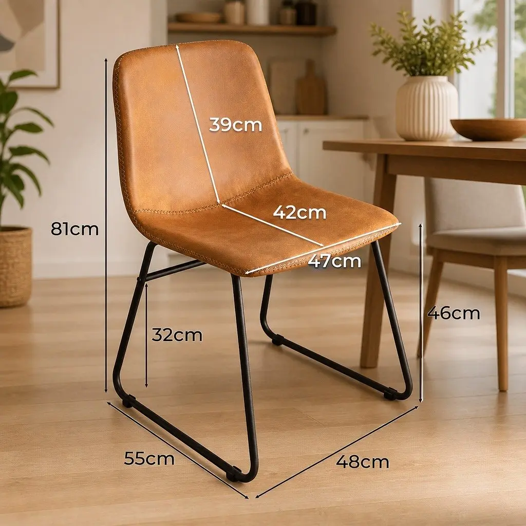 Dining Chair Set of 4 Kitchen Chairs with Padded Seat Back Steel Legs