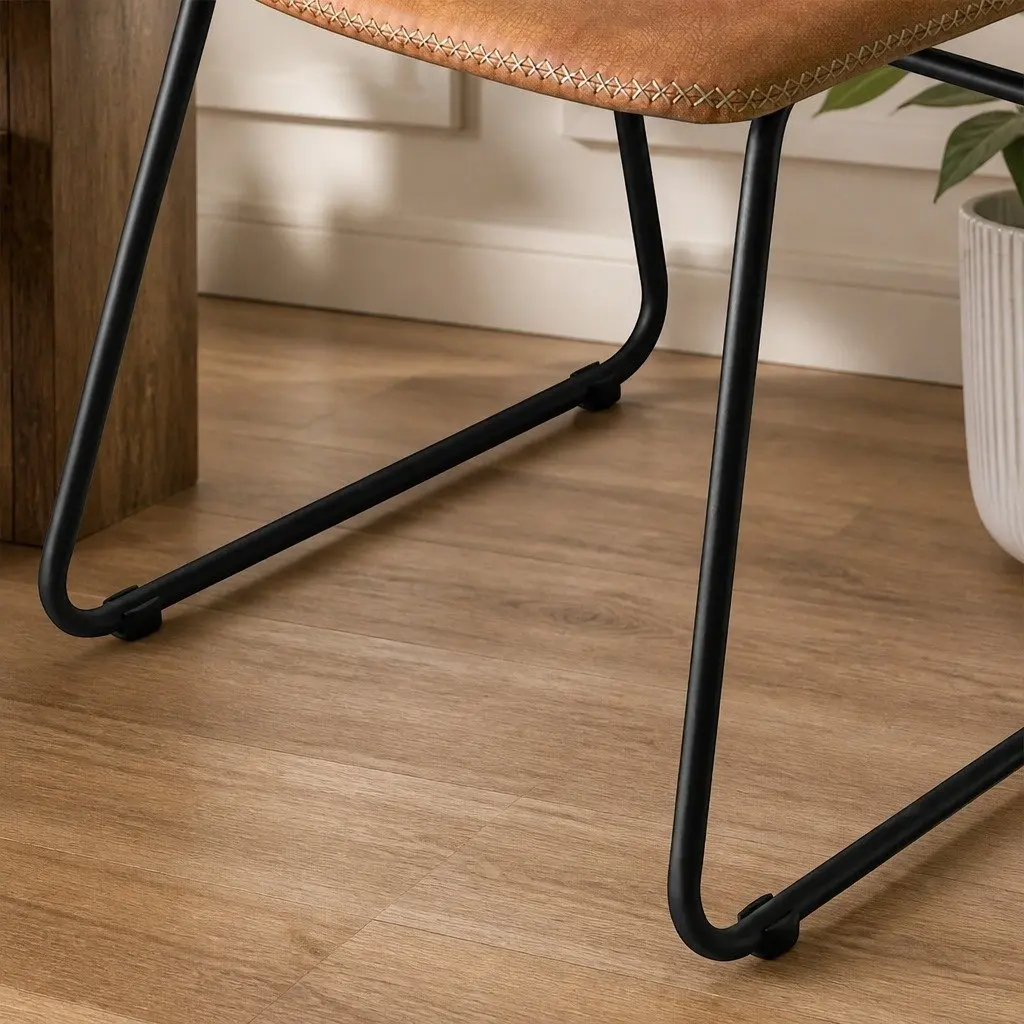 Dining Chair Set of 4 Kitchen Chairs with Padded Seat Back Steel Legs