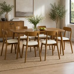 Durable Set of 6 Dining Chairs with Ergonomic Support