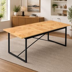 Extendable Dining Table: Rectangular, 1.5m to 2.1m