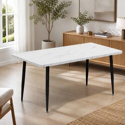 Warm White Dining Table 150cm for 4-6 People