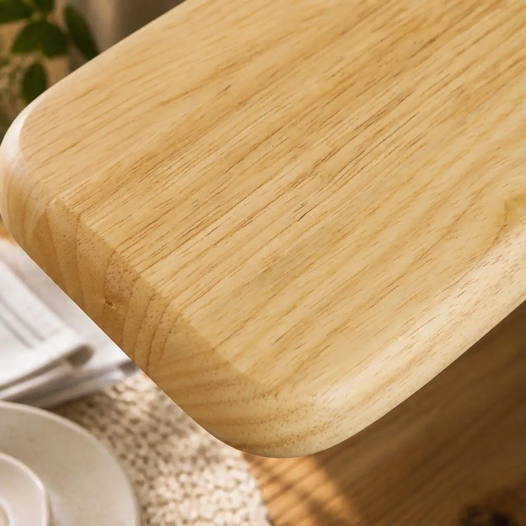 Dining Chairs Wooden Natural Ergonomic Curved Backrest Set of 4 Sturdy