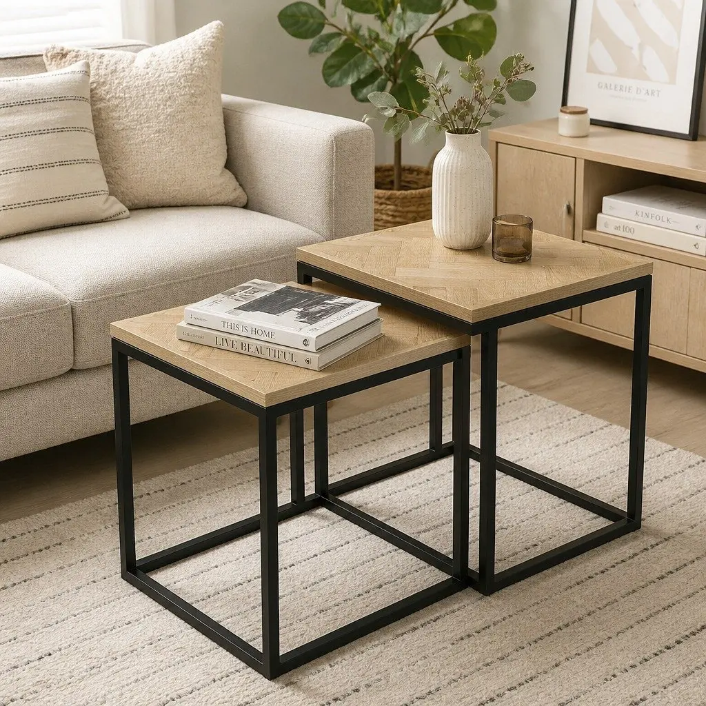 2-Piece Nesting Coffee Tables for Living Spaces