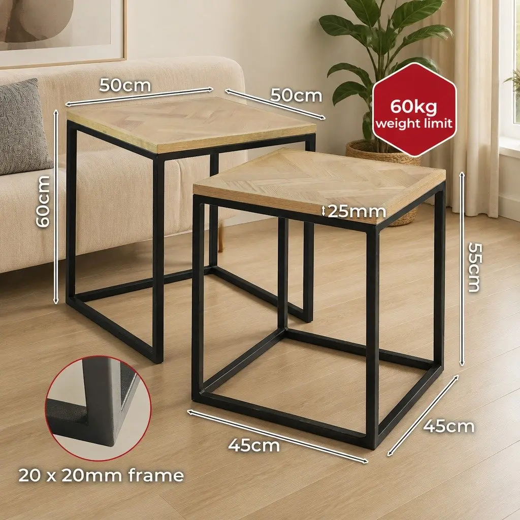 2-Piece Nesting Coffee Tables for Living Spaces