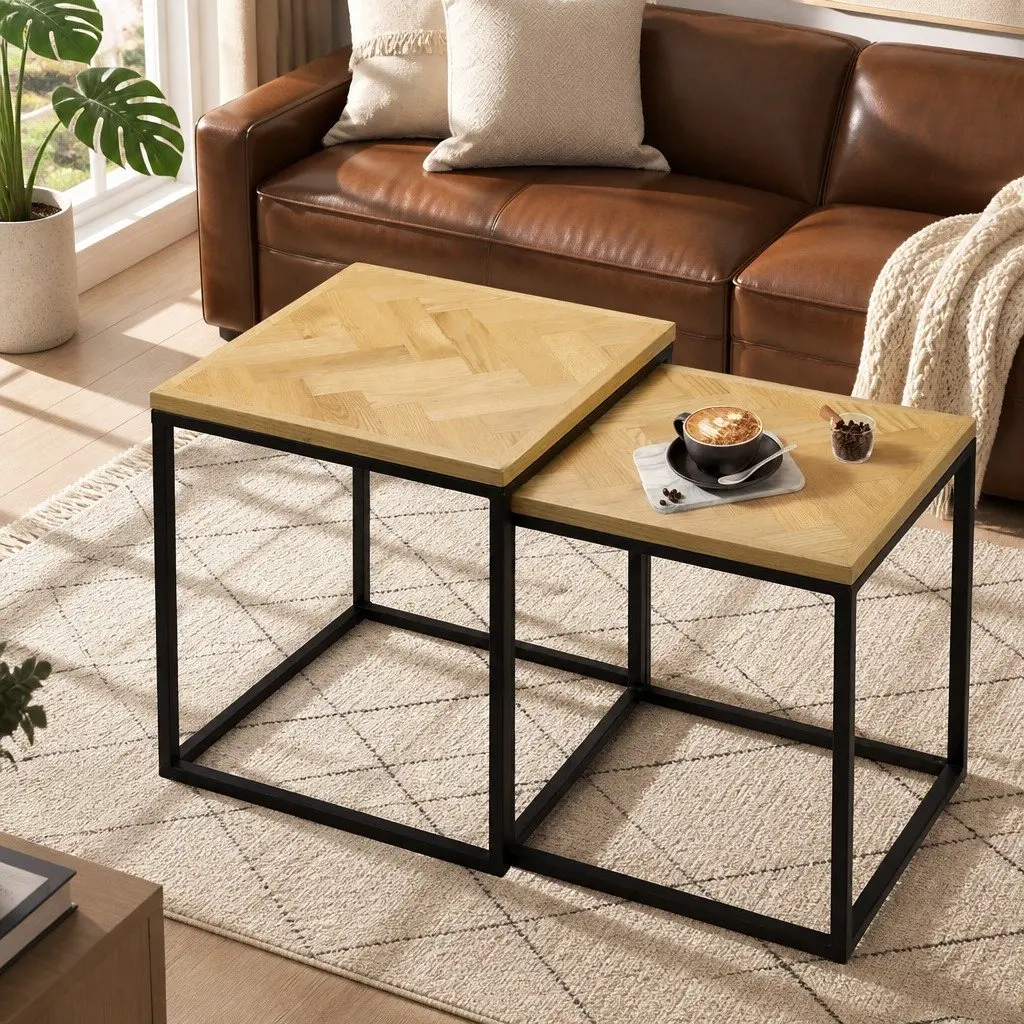 2-Piece Nesting Coffee Tables for Living Spaces
